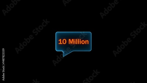 10 million with star and red background. Thank you, 10k or ten thousand followers or subscribers celebration design.