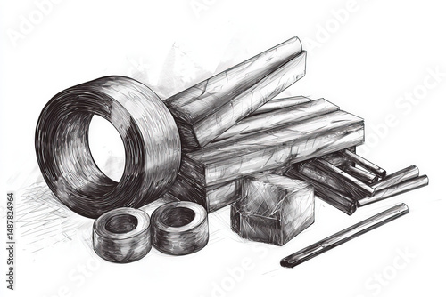 3d metal letters sketch
