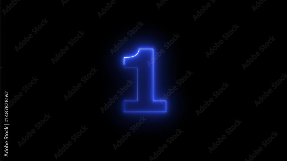 glowing neon 1 text animation by color on black background with 4k video animated. glowing neon 1 text animation by color on black background with 4k video animated.