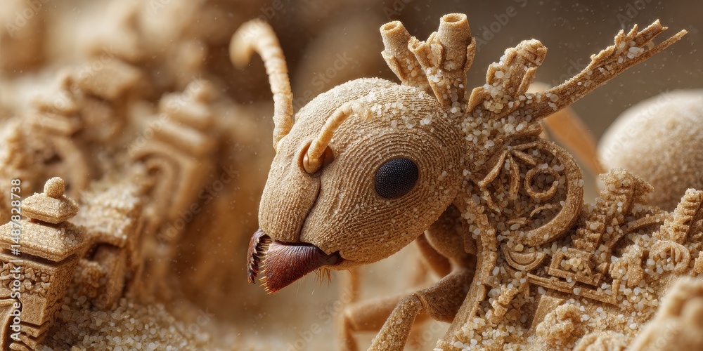 Fototapeta premium Detailed close-up of a fascinating ant.