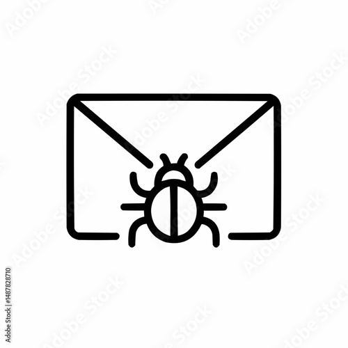 Minimal envelope with a bug alert — phishing email warning.
