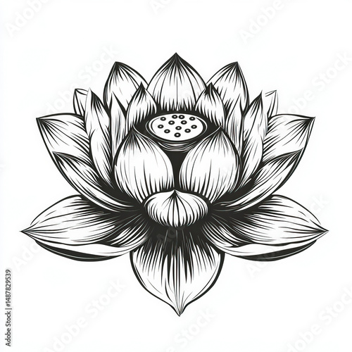 lotus flower silhouette , b...