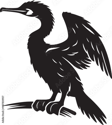 Cormorant high quality black vector