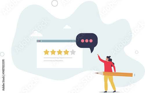 Feedback and review.Character giving positive feedback. character life .