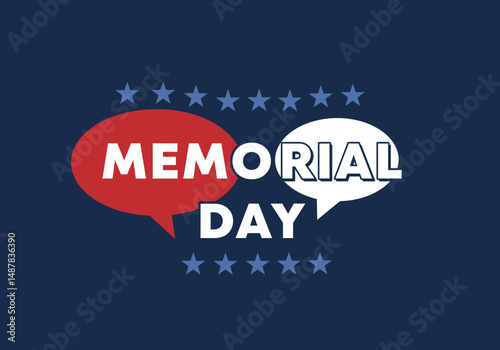 Happy Memorial Day background. National american holiday illustration. Vector Memorial day.