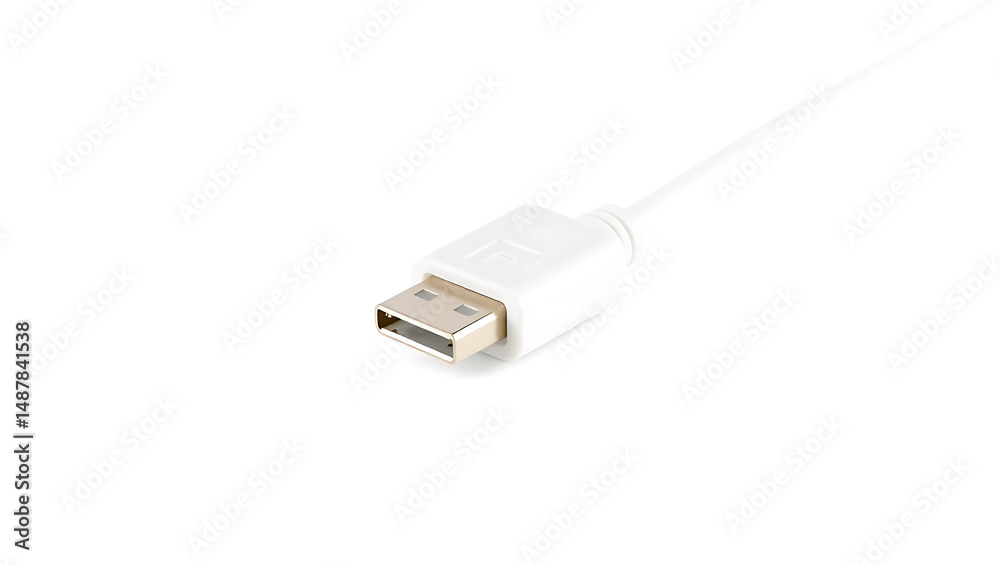 Fototapeta premium 3d usb cable isolated on white background