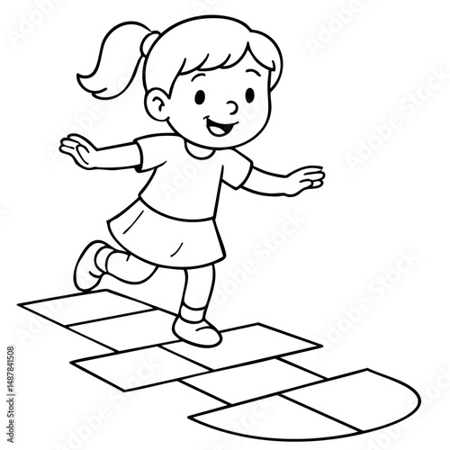Playing hopscotch fun activities for kids