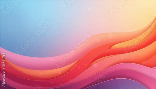 Colorful Abstract Wave Background with Curves and Flowing Patterns