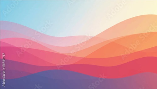 Colorful Abstract Wave Background with Curves and Flowing Patterns