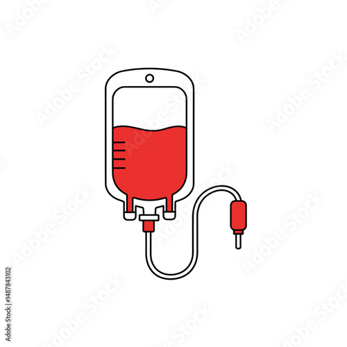 Blood bag symbol representing blood donation day and healthcare awareness