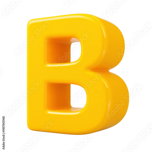 Obraz na płótnie Yellow letter B isolated on white w salonie