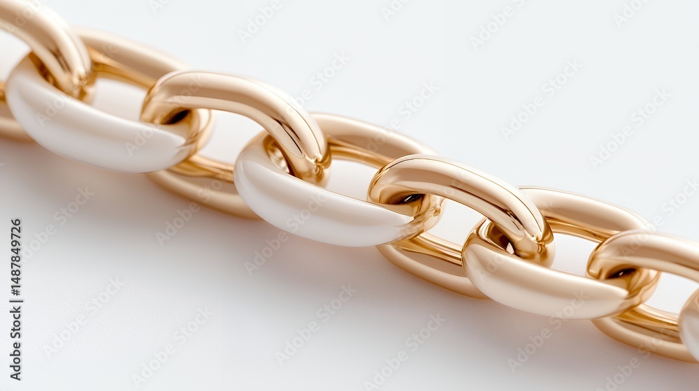 Fototapeta premium Gold Chain on White Background