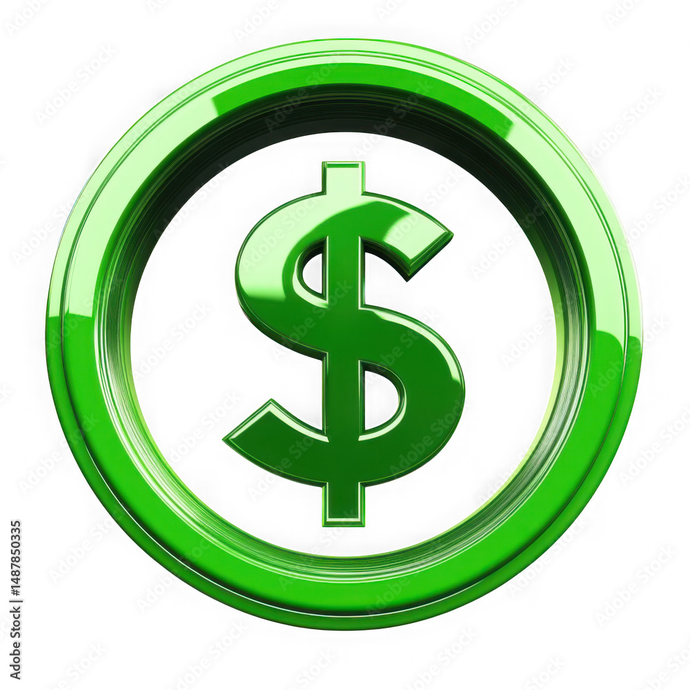 Green dollar sign in circle isolated on transparent background Green dollar sign in circle isolated on transparent background