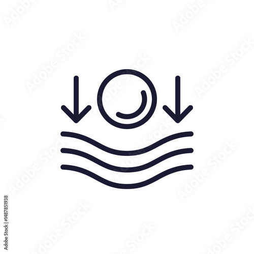 Elastic material line icon with a ball