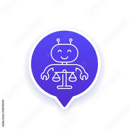 robot ethics line icon, vector design