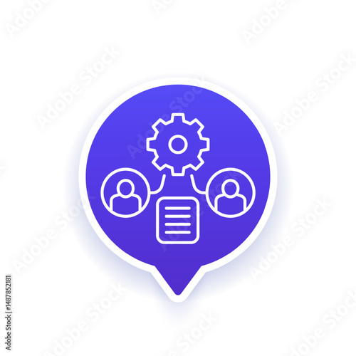 subcontracting line icon with people, business concept