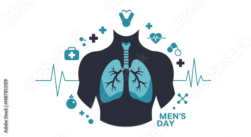 International men's health day vector art.