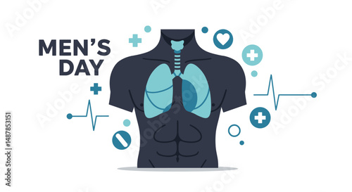 International men's health day vector art.
