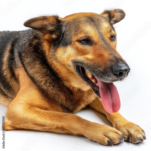 Dog Sitting Isolated