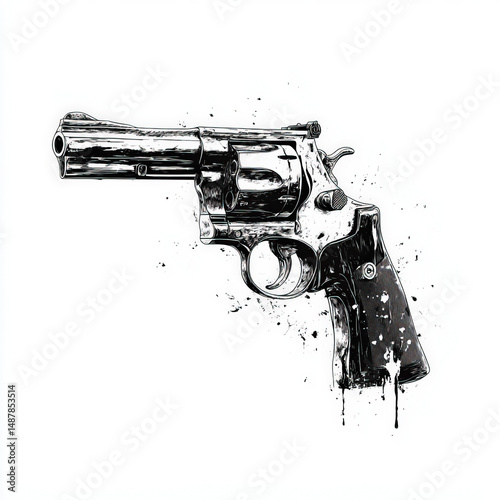 gun silhouette , black and ...