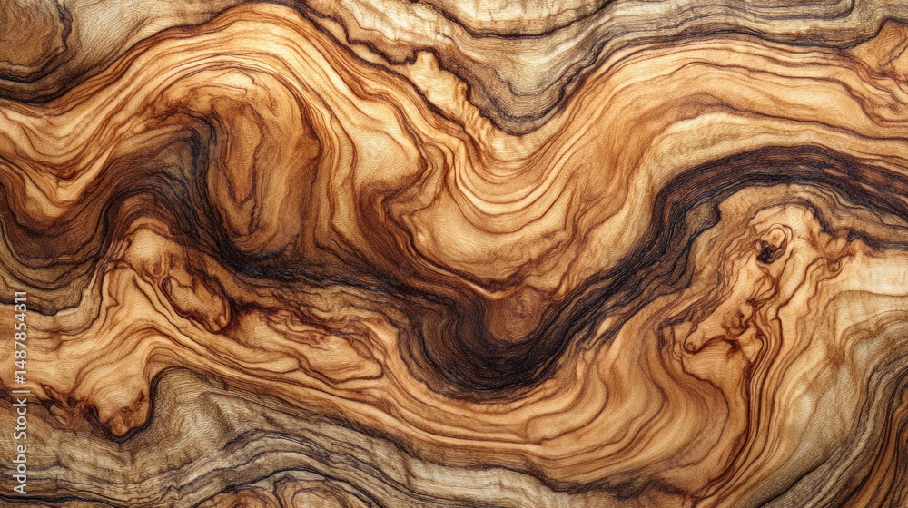 Abstract Natural Wood Grain Texture with Distinctive Swirls and Patterns in Warm Brown Tones Abstract Natural Wood Grain Texture with Distinctive Swirls and Patterns in Warm Brown Tones