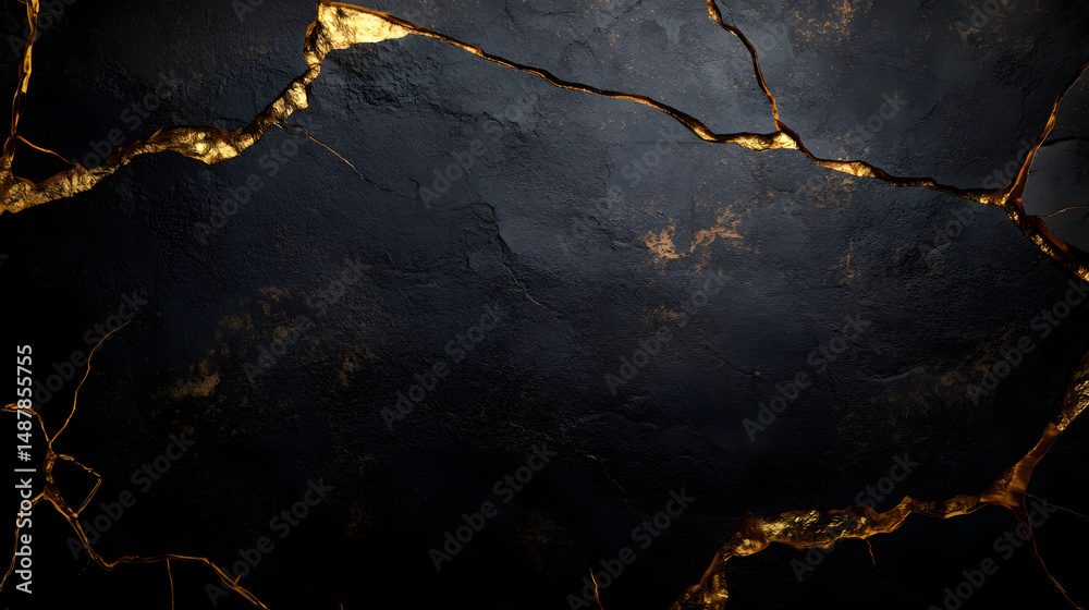 Obraz premium 8K Ultra detailed, flat abstract background featuring raw gold texture, irregular and grainy metallic surface with natural patterns, matte finish with slight reflective points, weathered and organic