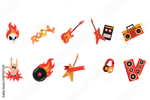 Rock Music Element Set