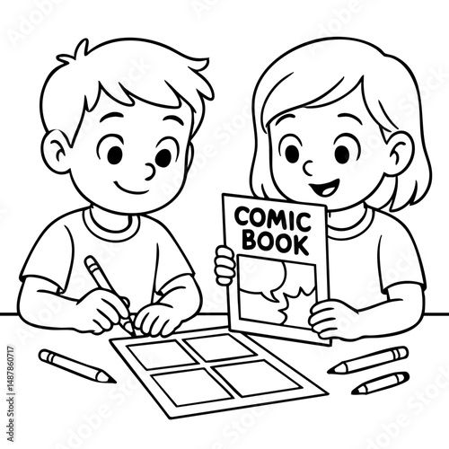 Designing their own comic book fun activities for kids