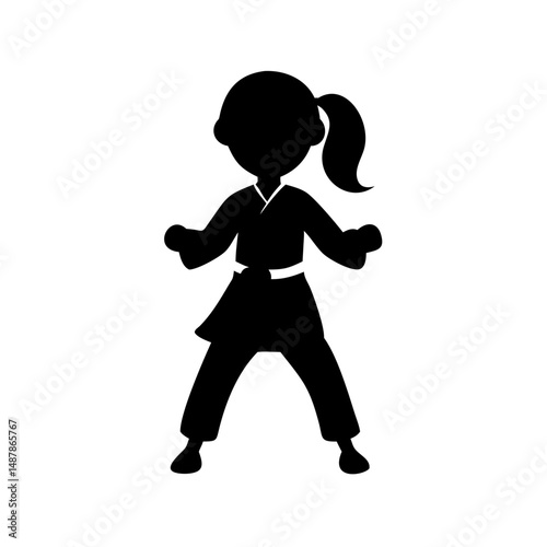 Child Karate Stance Silhouette