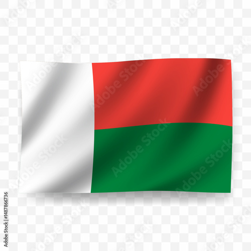 Free Download Waving flag of Madagascar. Illustration of flag on transparent background - GFXLoad