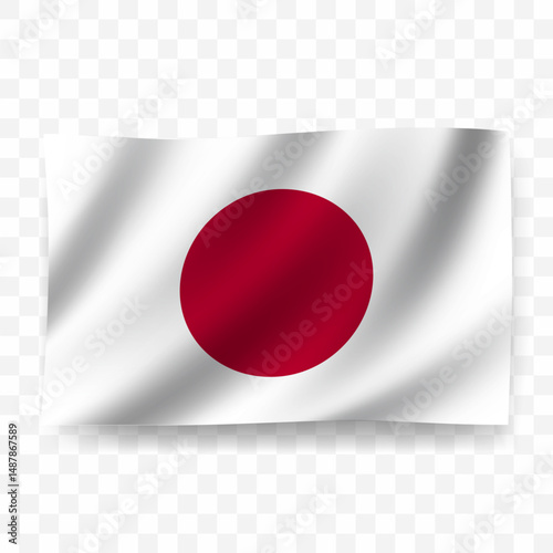Free Download Waving flag of Japan. Illustration of flag on transparent background - GFXLoad