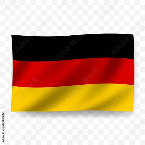 Waving flag of German. Illustration of flag on transparent background