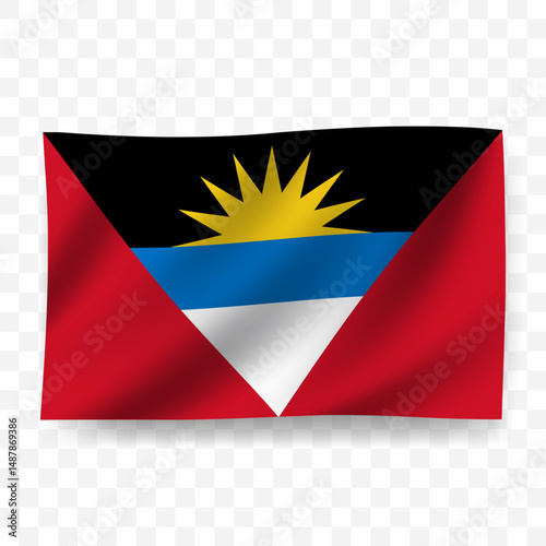 Free Download Waving flag of Antigua and Barbuda. Illustration of flag on transparent background - GFXLoad