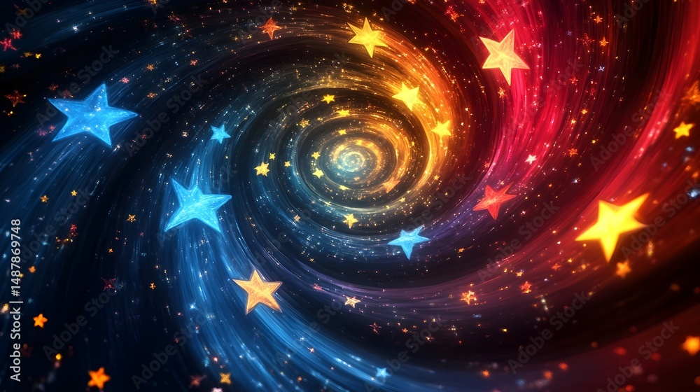 Obraz premium Captivating Cosmic Swirl of Celestial Lights and Energy