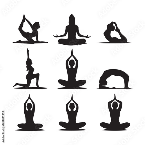 Artistic Depiction of Female Yoga Practice