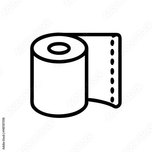 Roll of toilet paper icon in simple line style  