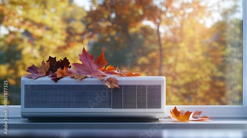 Autumn Still Life With Air Conditioner