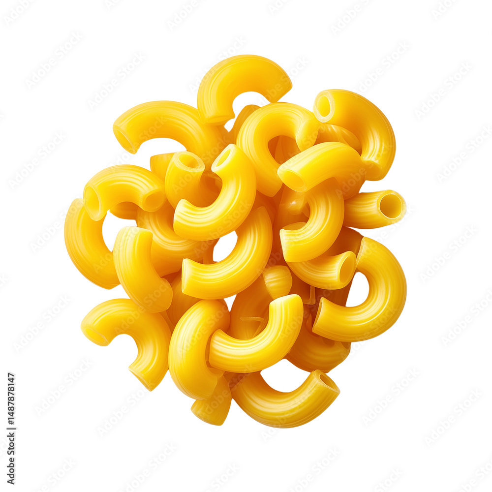 Elbow macaroni pasta isolated on white