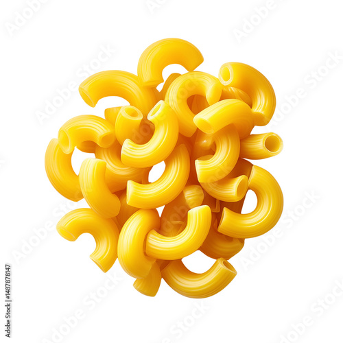 Obraz na płótnie Elbow macaroni pasta isolated on white w salonie
