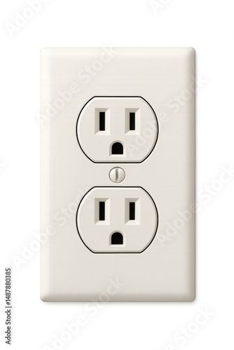 North american electrical outlet on transparent background