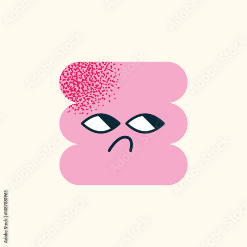 Abstract geometric characters expressive facial expressions. Concept emotions  happiness, sadness, confusion, and smugness. Flat vector cartoon style illustration isolated emotion icons
