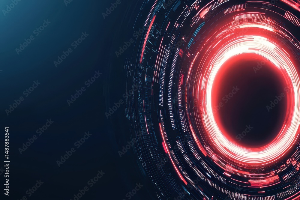 Obraz premium Vivid laser beam vortex with balanced light effects in a dynamic background design.
