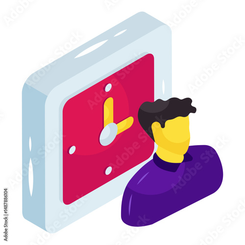 Premium download icon of punctual employee 
