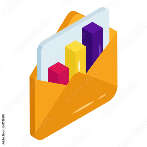 Creative design icon of analytical mail 