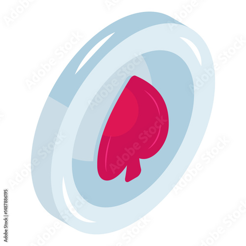 A colored design icon of casino token