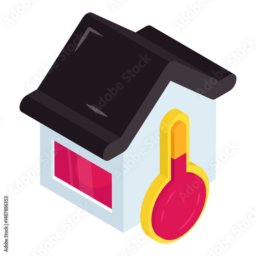 Premium download icon of home temperature 