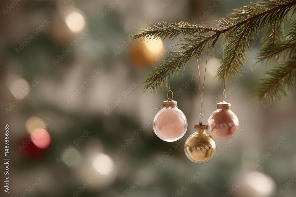 custom made wallpaper toronto digitalcozy christmas scene in usa featuring glowing ornaments hanging from beautifully decorated tree