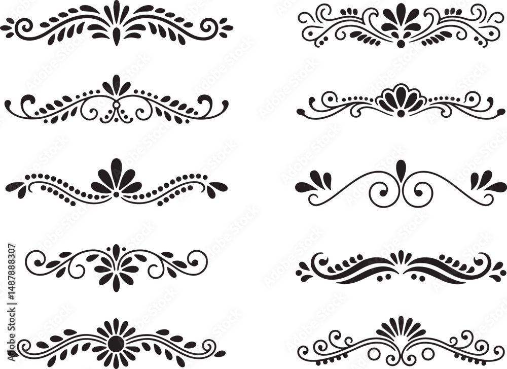 Elegant floral design elements set for decoration Elegant floral design elements set for decoration