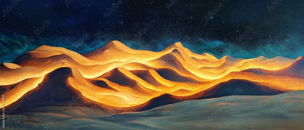 custom made wallpaper toronto digitalA painting of a desert with a bright orange sun in the sky