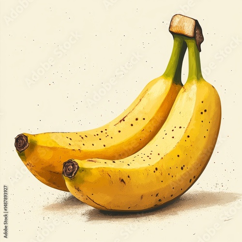Wallpaper Mural Two bananas are shown with their stems still attached Torontodigital.ca